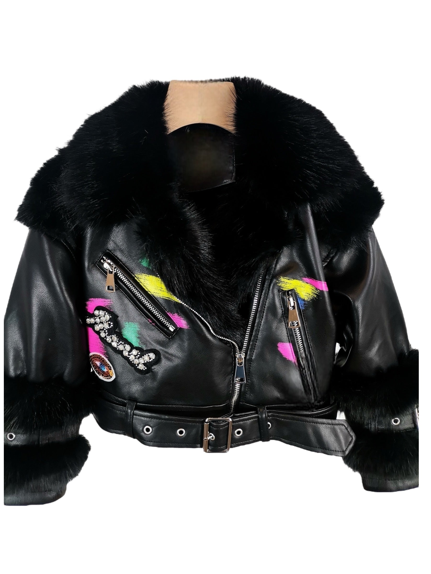 Biker faux fur